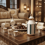 Fursan Premium 2 - Piece Vacuum Flask Set 1+1L White & Gold with Green Accent Model 1 - Al Kabayel Discount CentreFursan Premium 2 - Piece Vacuum Flask Set 1+1L White & Gold with Green Accent Model 1ThermosFURSANAl Kabayel Discount Centre