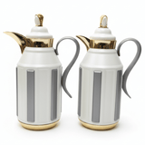 Fursan Premium 2 - Piece Vacuum Flask Set 1+1L White & Gold with Grey Accent Model 2 - Al Kabayel Discount CentreFursan Premium 2 - Piece Vacuum Flask Set 1+1L White & Gold with Grey Accent Model 2ThermosFURSANAl Kabayel Discount Centre