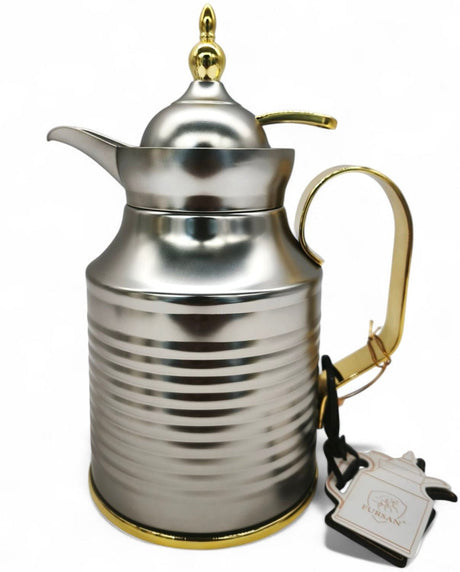 Fursan Steel Vacuum Flask 0.4Ltr Matt Silver Gold - Al Kabayel Discount CentreFursan Steel Vacuum Flask 0.4Ltr Matt Silver GoldThermosFURSANAl Kabayel Discount Centre