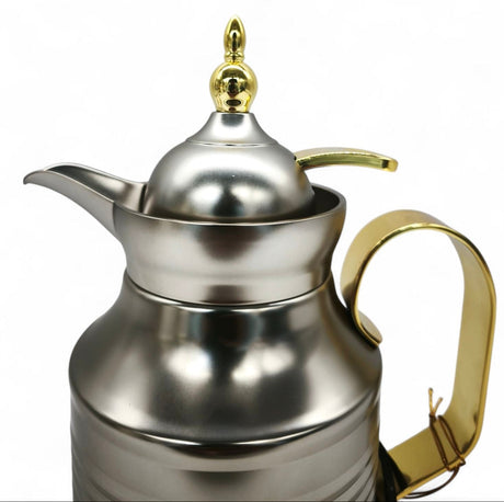 Fursan Steel Vacuum Flask 0.4Ltr Matt Silver Gold - Al Kabayel Discount CentreFursan Steel Vacuum Flask 0.4Ltr Matt Silver GoldThermosFURSANAl Kabayel Discount Centre
