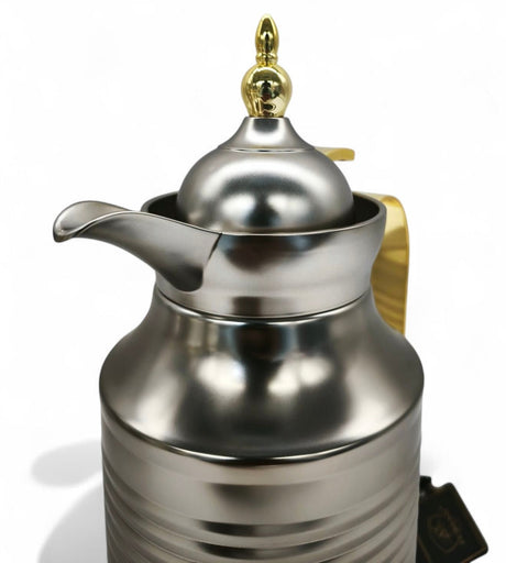 Fursan Steel Vacuum Flask 0.6Ltr Matt Silver Gold - Al Kabayel Discount CentreFursan Steel Vacuum Flask 0.6Ltr Matt Silver GoldThermosFURSANAl Kabayel Discount Centre
