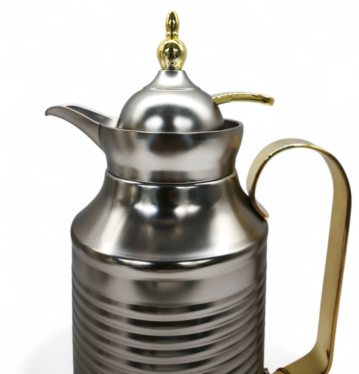 Fursan Steel Vacuum Flask 0.8Ltr Matt Silver Gold - Al Kabayel Discount CentreFursan Steel Vacuum Flask 0.8Ltr Matt Silver GoldThermosFURSANAl Kabayel Discount Centre
