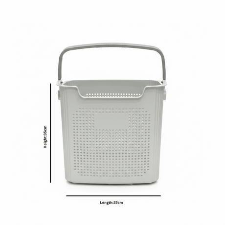 G-Spark Light Grey Plastic Laundry Basket with Handle - 35×37cm - Al Kabayel Discount CentreG-Spark Light Grey Plastic Laundry Basket with Handle - 35×37cmOrganizers & AccessoriesG-SPARKAl Kabayel Discount Centre