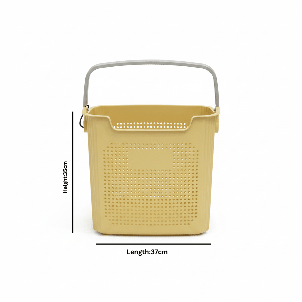 G-Spark Yellow Plastic Storage Basket with Handle - 35×37 cm - Al Kabayel Discount CentreG-Spark Yellow Plastic Storage Basket with Handle - 35×37 cmOrganizers & AccessoriesG-SPARKAl Kabayel Discount Centre