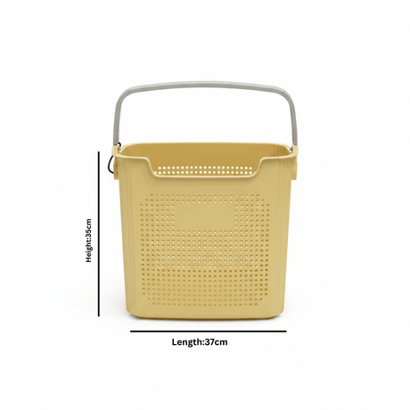 G-Spark Yellow Plastic Storage Basket with Handle - 35×37 cm - Al Kabayel Discount CentreG-Spark Yellow Plastic Storage Basket with Handle - 35×37 cmOrganizers & AccessoriesG-SPARKAl Kabayel Discount Centre