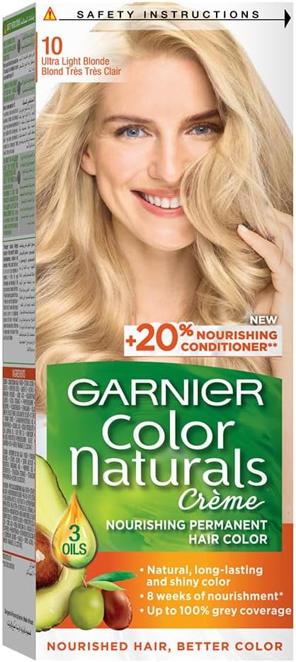 Garnier Hair Colour, With 3 Nourishing,Color Naturals CrÃ¨me, 10 Ultra Light Blonde - Al Kabayel Discount CentreGarnier Hair Colour, With 3 Nourishing,Color Naturals CrÃ¨me, 10 Ultra Light BlondeHair CareGARNIERAl Kabayel Discount Centre
