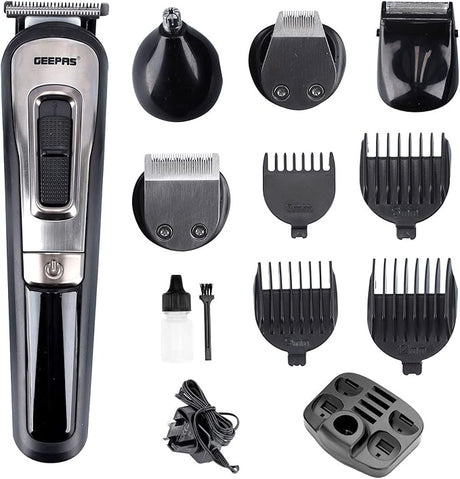 GEEPAS 11 - IN - 1 Rechargeable Grooming Set With 6 Interchangeable Heads and 4 Comb Attachments - GTR8300 - Al Kabayel Discount CentreGEEPAS 11 - IN - 1 Rechargeable Grooming Set With 6 Interchangeable Heads and 4 Comb Attachments - GTR8300Personal Care & Styling ToolsGEEPASAl Kabayel Discount Centre
