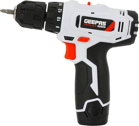 GEEPAS 12V Cordless Percussion Drill, Screwdriver with 13 Pcs Drill, 15+1 Torque Setting - Al Kabayel Discount CentreGEEPAS 12V Cordless Percussion Drill, Screwdriver with 13 Pcs Drill, 15+1 Torque SettingPower ToolsGEEPASAl Kabayel Discount Centre