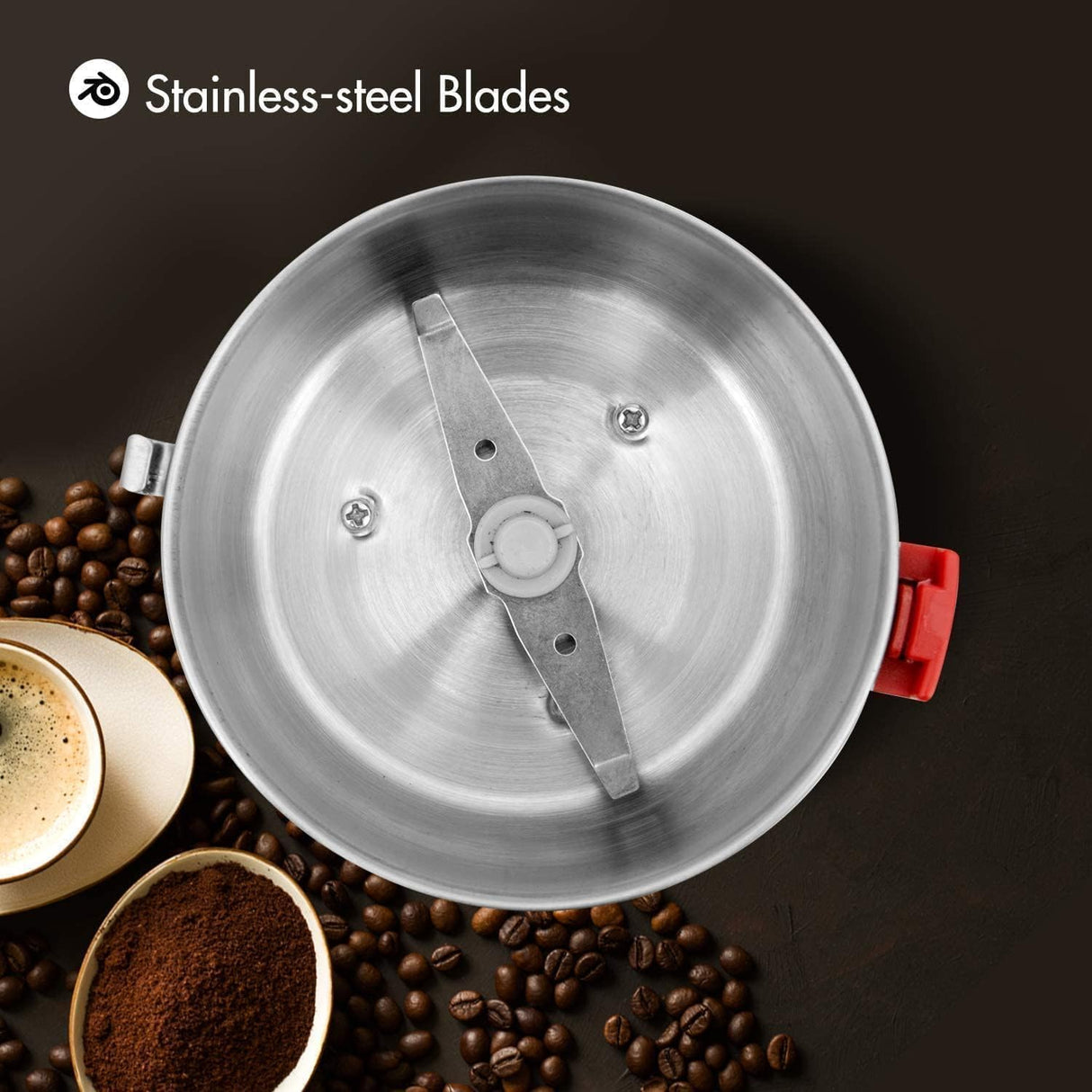 Geepas 150W Electric Coffee Grinder - Stainless Steel Blade |Stainless Steel Cup for Grinding, GCG5440 Overheat Protection | Removable Steel Bowl - Al Kabayel Discount CentreGeepas 150W Electric Coffee Grinder - Stainless Steel Blade |Stainless Steel Cup for Grinding, GCG5440 Overheat Protection | Removable Steel BowlBlenders, Mixers & Food ProcessorsGEEPASAl Kabayel Discount Centre