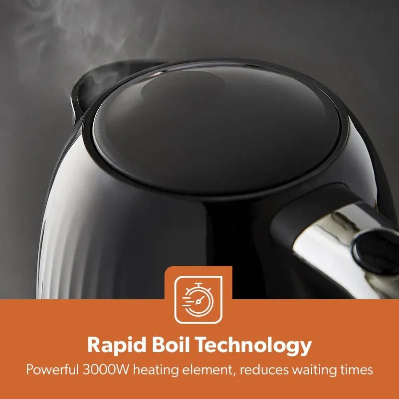 Geepas 1.7L Fluted Black Jug Kettle GK38068UK-BK - 3000W Rapid Boil - Al Kabayel Discount CentreGeepas 1.7L Fluted Black Jug Kettle GK38068UK-BK - 3000W Rapid BoilElectric KettlesGEEPASAl Kabayel Discount Centre
