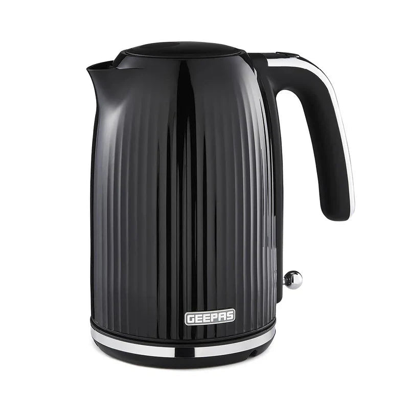 Geepas 1.7L Fluted Black Jug Kettle GK38068UK-BK - 3000W Rapid Boil - Al Kabayel Discount CentreGeepas 1.7L Fluted Black Jug Kettle GK38068UK-BK - 3000W Rapid BoilElectric KettlesGEEPASAl Kabayel Discount Centre