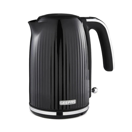 Geepas 1.7L Fluted Black Jug Kettle GK38068UK-BK - 3000W Rapid Boil - Al Kabayel Discount CentreGeepas 1.7L Fluted Black Jug Kettle GK38068UK-BK - 3000W Rapid BoilElectric KettlesGEEPASAl Kabayel Discount Centre