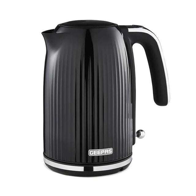 Geepas 1.7L Fluted Black Jug Kettle GK38068UK-BK - 3000W Rapid Boil - Al Kabayel Discount CentreGeepas 1.7L Fluted Black Jug Kettle GK38068UK-BK - 3000W Rapid BoilElectric KettlesGEEPASAl Kabayel Discount Centre