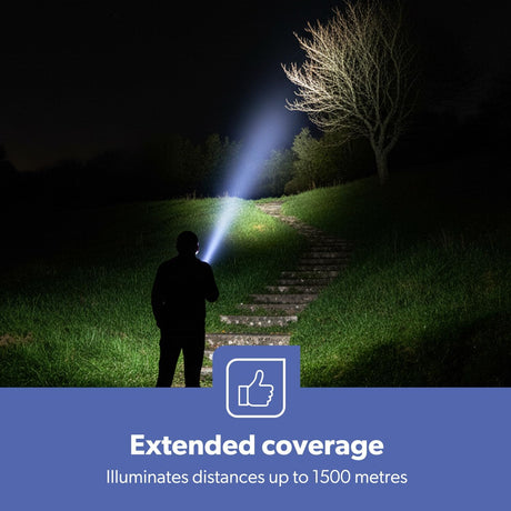 Geepas 30W Zoomable LED Flashlight | 2000 Lumens Super Bright Torch | 4000mAh Rechargeable Battery with Type - C Charging | 4 Lighting Modes for Camping, Hiking, and Emergency Use - Al Kabayel Discount CentreGeepas 30W Zoomable LED Flashlight | 2000 Lumens Super Bright Torch | 4000mAh Rechargeable Battery with Type - C Charging | 4 Lighting Modes for Camping, Hiking, and Emergency UseHandheld FlashlightsGEEPASAl Kabayel Discount Centre