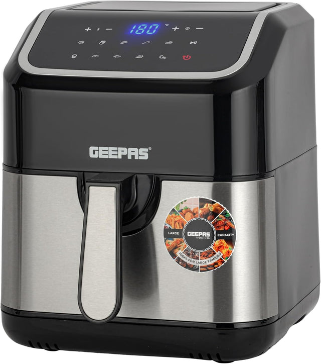 Geepas 5L Digital Air Fryer with Vortex – 10 - in - 1 Convection Air Fryer with LED Touchscreen, 60 Minutes Timer & Non - Stick Basket – Oil Free Toaster Oven - Al Kabayel Discount CentreGeepas 5L Digital Air Fryer with Vortex – 10 - in - 1 Convection Air Fryer with LED Touchscreen, 60 Minutes Timer & Non - Stick Basket – Oil Free Toaster OvenAir FryersGEEPASAl Kabayel Discount Centre
