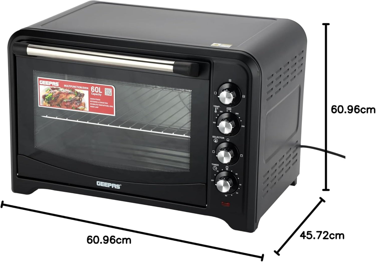 Geepas Electric Oven 60L with Rotisserie & Convection GO4401 - Al Kabayel Discount CentreGeepas Electric Oven 60L with Rotisserie & Convection GO4401OvensGEEPASAl Kabayel Discount Centre