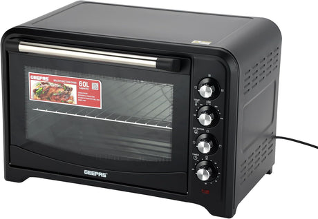 Geepas Electric Oven 60L with Rotisserie & Convection GO4401 - Al Kabayel Discount CentreGeepas Electric Oven 60L with Rotisserie & Convection GO4401OvensGEEPASAl Kabayel Discount Centre