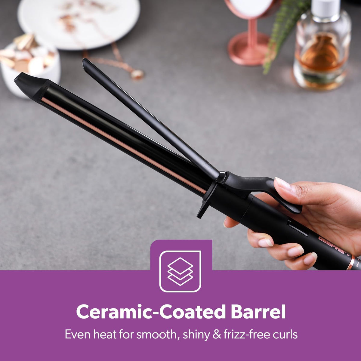 Geepas Expert Salon Hair Curler GHC86099UK | Ceramic - Coated Barrel, Digital Display, Rotary Temp Control, 60 - Min Auto Shut - Off, Safe & Professional - Al Kabayel Discount CentreGeepas Expert Salon Hair Curler GHC86099UK | Ceramic - Coated Barrel, Digital Display, Rotary Temp Control, 60 - Min Auto Shut - Off, Safe & ProfessionalHair StraightenerGEEPASAl Kabayel Discount Centre