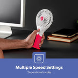 Geepas GF9617 Rechargeable Mini Fan – 3 Speed Portable Handheld Fan with 3.7V (Orange/Blue/Green/Pink) - Al Kabayel Discount CentreGeepas GF9617 Rechargeable Mini Fan – 3 Speed Portable Handheld Fan with 3.7V (Orange/Blue/Green/Pink)Mini FansGEEPASAl Kabayel Discount Centre