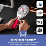 Geepas GF9617 Rechargeable Mini Fan – 3 Speed Portable Handheld Fan with 3.7V (Orange/Blue/Green/Pink) - Al Kabayel Discount CentreGeepas GF9617 Rechargeable Mini Fan – 3 Speed Portable Handheld Fan with 3.7V (Orange/Blue/Green/Pink)Mini FansGEEPASAl Kabayel Discount Centre