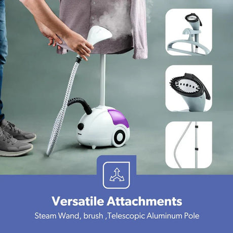 Geepas GGS25022 Garment Steamer - 2000W Power- 1.8L Water Tank - Al Kabayel Discount CentreGeepas GGS25022 Garment Steamer - 2000W Power- 1.8L Water TankIrons & SteamersGEEPASAl Kabayel Discount Centre