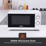 Geepas GMO1894 20L Microwave Oven | 1200W Solo Microwave with 6 Power Levels and a Timer | Cooking Power Control with 2 Rotary Dials & Defrost Settings | White - Al Kabayel Discount CentreGeepas GMO1894 20L Microwave Oven | 1200W Solo Microwave with 6 Power Levels and a Timer | Cooking Power Control with 2 Rotary Dials & Defrost Settings | WhiteFood & Drink AppliancesGEEPASAl Kabayel Discount Centre
