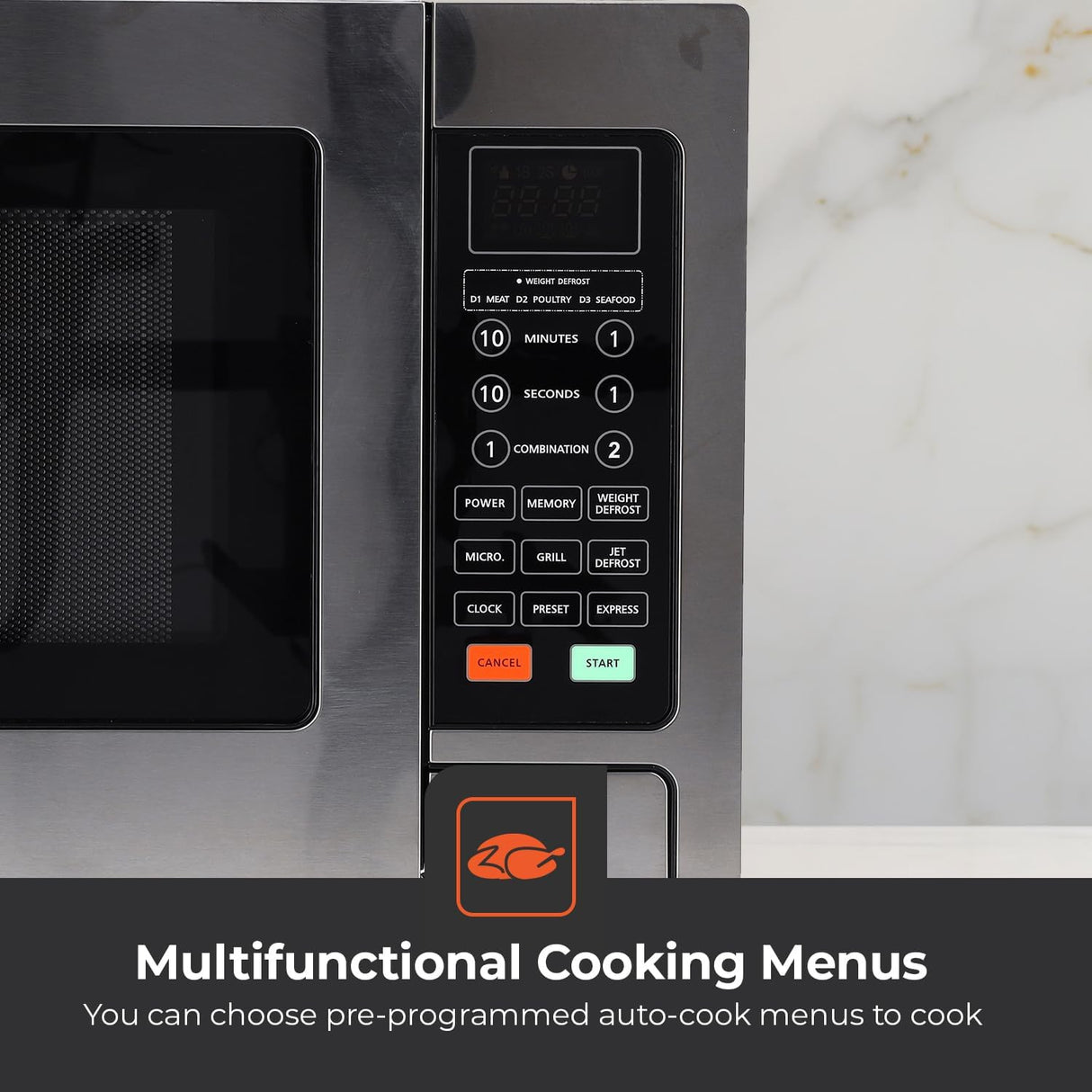 Geepas GMO1897 Grill - Digital Microwave Oven - 30L capacity - 1500W Oven with Multiple Cooking Menus |Reheating, Defrost & Grill |Ideal Grilling, Roasting, Heating & More - Al Kabayel Discount CentreGeepas GMO1897 Grill - Digital Microwave Oven - 30L capacity - 1500W Oven with Multiple Cooking Menus |Reheating, Defrost & Grill |Ideal Grilling, Roasting, Heating & MoreFood & Drink AppliancesGEEPASAl Kabayel Discount Centre