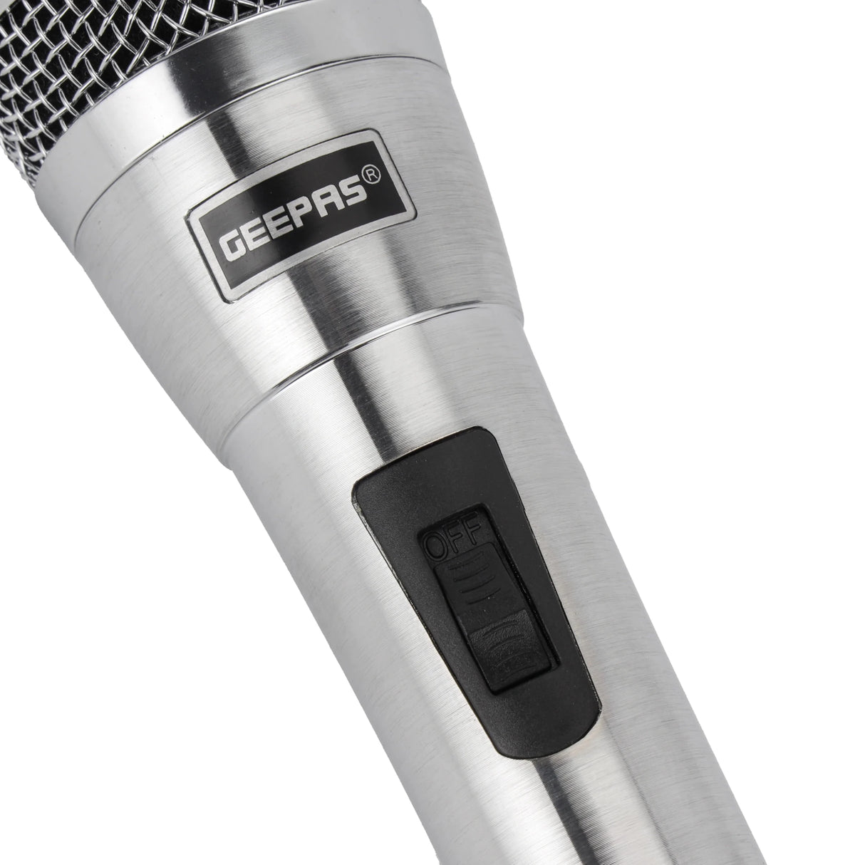 Geepas GMP15016 Dynamic Microphone | Sharp Sensitivity, Crystal - Clear Sound | 8m Cable, XLR Connector, Wide Frequency Range, Low Pass Filter | For Studio, Stage & Broadcasting | Silver - Al Kabayel Discount CentreGeepas GMP15016 Dynamic Microphone | Sharp Sensitivity, Crystal - Clear Sound | 8m Cable, XLR Connector, Wide Frequency Range, Low Pass Filter | For Studio, Stage & Broadcasting | SilverElectronic AppliancesGEEPASAl Kabayel Discount Centre