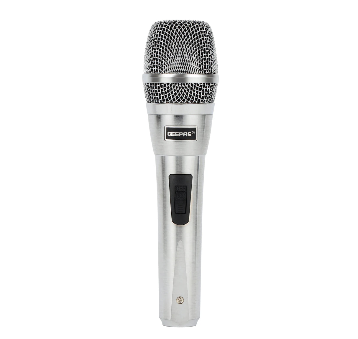 Geepas GMP15016 Dynamic Microphone | Sharp Sensitivity, Crystal - Clear Sound | 8m Cable, XLR Connector, Wide Frequency Range, Low Pass Filter | For Studio, Stage & Broadcasting | Silver - Al Kabayel Discount CentreGeepas GMP15016 Dynamic Microphone | Sharp Sensitivity, Crystal - Clear Sound | 8m Cable, XLR Connector, Wide Frequency Range, Low Pass Filter | For Studio, Stage & Broadcasting | SilverElectronic AppliancesGEEPASAl Kabayel Discount Centre