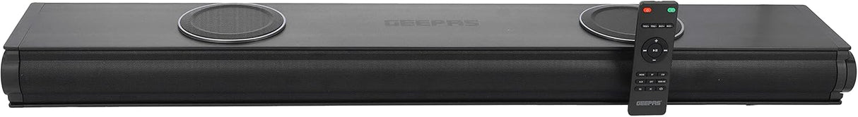 Geepas GMS11152 Portable Sound bar System 2.2CH 2 Inbuilt Sub Woofer with 3D Sound Technology USB/AUX/BT/HDMI/Remote Included Connect to TV, Mobile, Laptop & More, Black - Al Kabayel Discount CentreGeepas GMS11152 Portable Sound bar System 2.2CH 2 Inbuilt Sub Woofer with 3D Sound Technology USB/AUX/BT/HDMI/Remote Included Connect to TV, Mobile, Laptop & More, BlackElectronic AppliancesGEEPASAl Kabayel Discount Centre