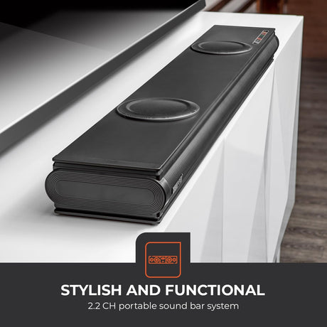 Geepas GMS11152 Portable Sound bar System 2.2CH 2 Inbuilt Sub Woofer with 3D Sound Technology USB/AUX/BT/HDMI/Remote Included Connect to TV, Mobile, Laptop & More, Black - Al Kabayel Discount CentreGeepas GMS11152 Portable Sound bar System 2.2CH 2 Inbuilt Sub Woofer with 3D Sound Technology USB/AUX/BT/HDMI/Remote Included Connect to TV, Mobile, Laptop & More, BlackElectronic AppliancesGEEPASAl Kabayel Discount Centre