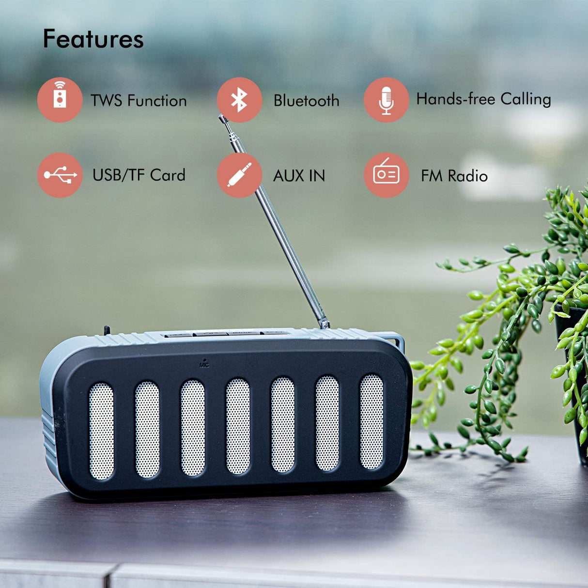 Geepas GMS11184 Bluetooth Rechargeable Speaker - Portable Wireless Speakers Long Hours Playtime 1200mAh Battery with Powerful Bass TF Card AUX USB Playback - Loud Speaker for Home Party Outdoor - Al Kabayel Discount CentreGeepas GMS11184 Bluetooth Rechargeable Speaker - Portable Wireless Speakers Long Hours Playtime 1200mAh Battery with Powerful Bass TF Card AUX USB Playback - Loud Speaker for Home Party OutdoorElectronic AppliancesGEEPASAl Kabayel Discount Centre