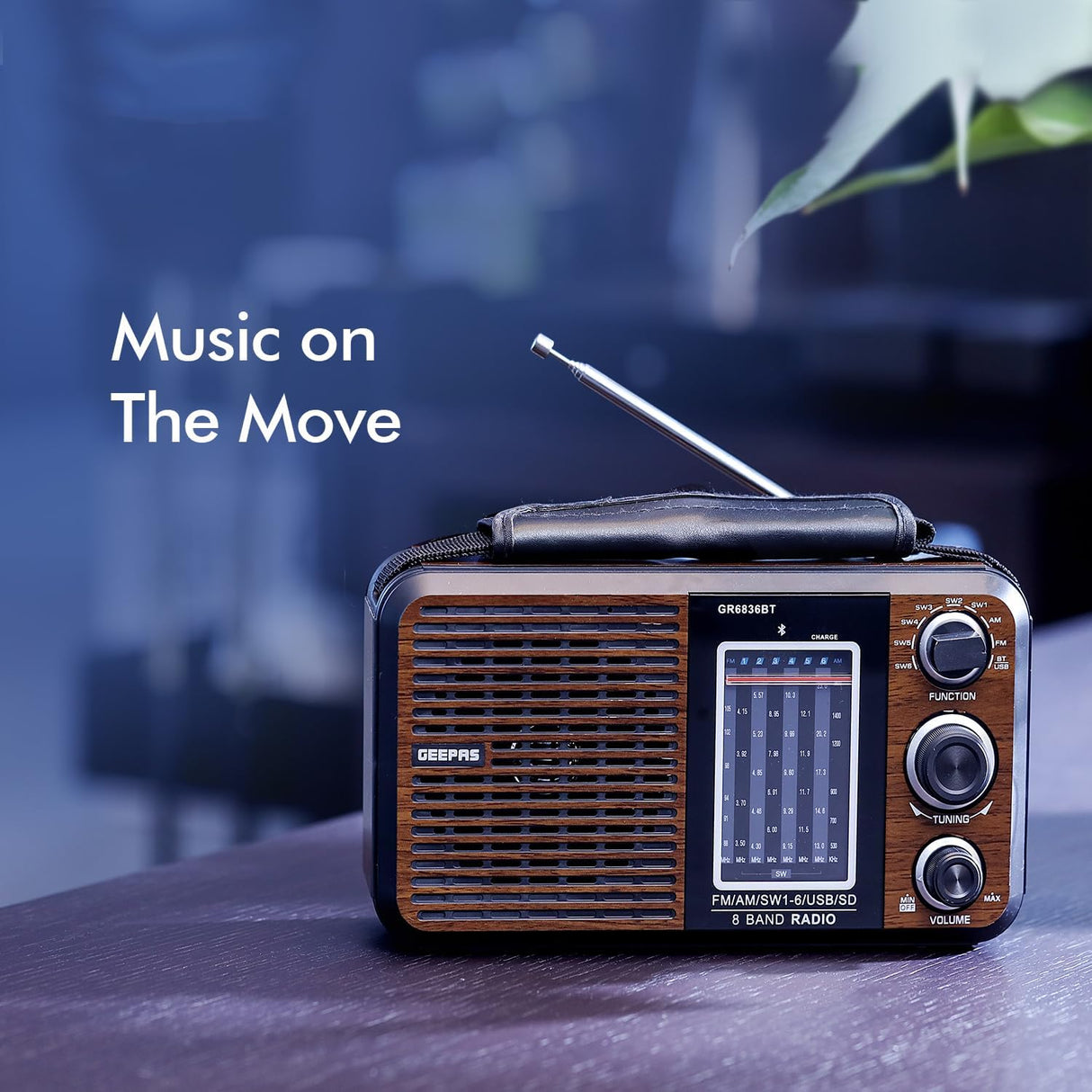 Geepas GR6836 8 - Band Rechargeable Radio | Bluetooth, USB, SD Support | High Quality Audio | Portable Design with Long Battery Life - Al Kabayel Discount CentreGeepas GR6836 8 - Band Rechargeable Radio | Bluetooth, USB, SD Support | High Quality Audio | Portable Design with Long Battery LifePortable Bluetooth SpeakersGEEPASAl Kabayel Discount Centre