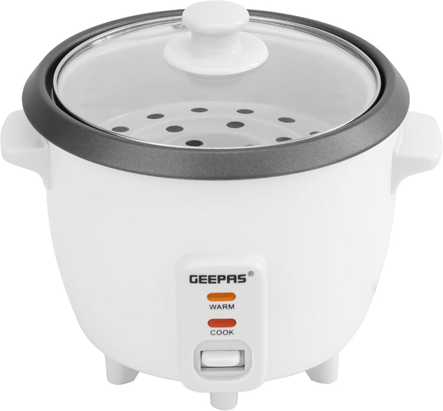 Geepas GRC1828H 0.6L Rice Cooker with Non - Stick Cooking Pot | 350W | Automatic Cooking, Steam Vent Lid & Simple One Touch Operation |Make Rice, Steam Healthy Food & Vegetables - Al Kabayel Discount CentreGeepas GRC1828H 0.6L Rice Cooker with Non - Stick Cooking Pot | 350W | Automatic Cooking, Steam Vent Lid & Simple One Touch Operation |Make Rice, Steam Healthy Food & VegetablesRice CookersGEEPASAl Kabayel Discount Centre