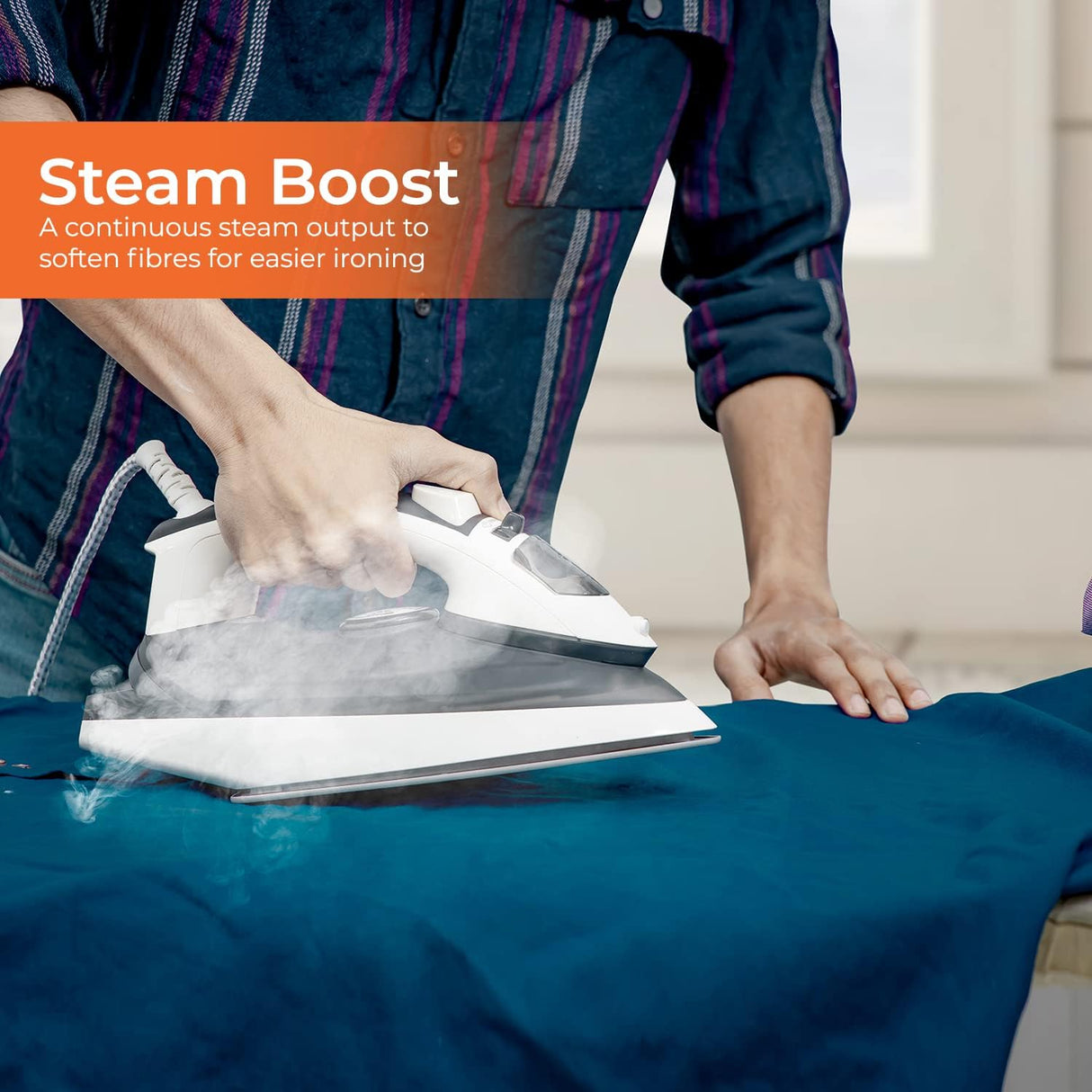 Geepas GSI7788 Ceramic Steam Iron 2000W - Temperature Control for Wet/Dry Crease Free Ironing | Steam Function & Self Cleaning Function - Al Kabayel Discount CentreGeepas GSI7788 Ceramic Steam Iron 2000W - Temperature Control for Wet/Dry Crease Free Ironing | Steam Function & Self Cleaning FunctionIrons & SteamersGEEPASAl Kabayel Discount Centre