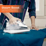 Geepas GSI7788 Ceramic Steam Iron 2000W - Temperature Control for Wet/Dry Crease Free Ironing | Steam Function & Self Cleaning Function - Al Kabayel Discount CentreGeepas GSI7788 Ceramic Steam Iron 2000W - Temperature Control for Wet/Dry Crease Free Ironing | Steam Function & Self Cleaning FunctionIrons & SteamersGEEPASAl Kabayel Discount Centre