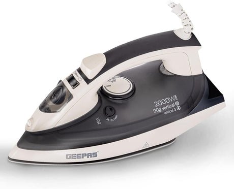 Geepas GSI7788 Ceramic Steam Iron 2000W - Temperature Control for Wet/Dry Crease Free Ironing | Steam Function & Self Cleaning Function - Al Kabayel Discount CentreGeepas GSI7788 Ceramic Steam Iron 2000W - Temperature Control for Wet/Dry Crease Free Ironing | Steam Function & Self Cleaning FunctionIrons & SteamersGEEPASAl Kabayel Discount Centre