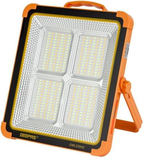 Geepas GWL53042 Solar Rechargeable LED Work Light | High Brightness 85% Energy Saving | Perfect for Outdoor Use, Construction, and Large Spaces | Durable Yellow Body with 2 - Year Warranty - Al Kabayel Discount CentreGeepas GWL53042 Solar Rechargeable LED Work Light | High Brightness 85% Energy Saving | Perfect for Outdoor Use, Construction, and Large Spaces | Durable Yellow Body with 2 - Year WarrantyHandheld FlashlightsGEEPASAl Kabayel Discount Centre