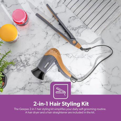 Geepas Hair Dryer & Straightener Combo GHF86074 - Al Kabayel Discount CentreGeepas Hair Dryer & Straightener Combo GHF86074Hair DryerGEEPASAl Kabayel Discount Centre