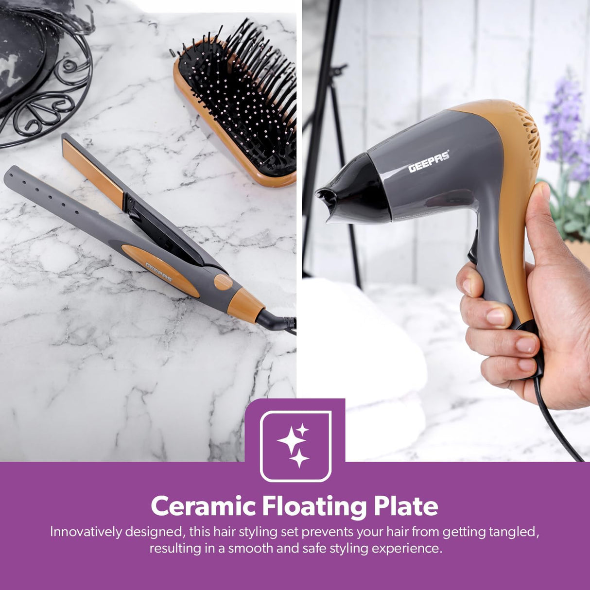 Geepas Hair Dryer & Straightener Combo GHF86074 - Al Kabayel Discount CentreGeepas Hair Dryer & Straightener Combo GHF86074Hair DryerGEEPASAl Kabayel Discount Centre
