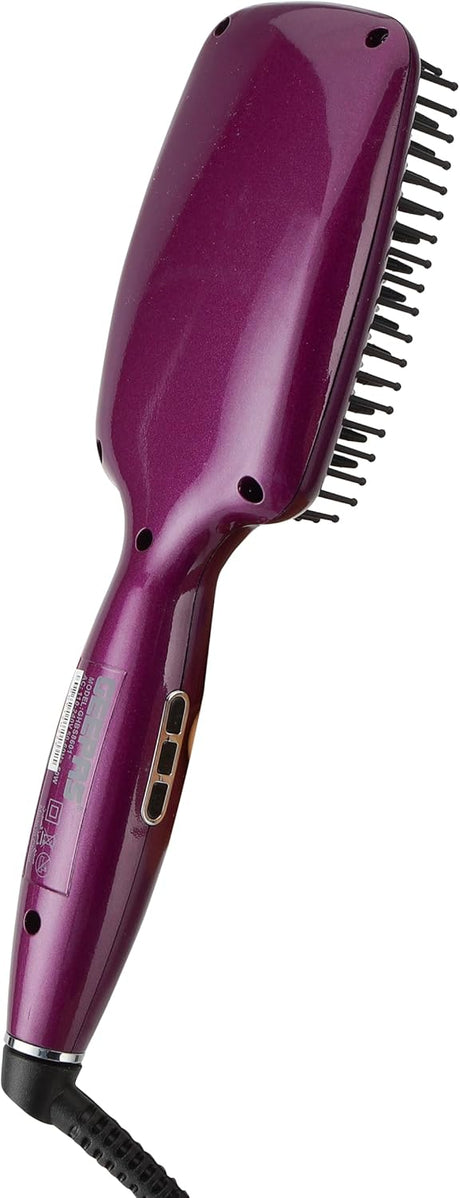 Geepas Harir Brush 50W - Straightener Brush With Ceramic Anti Scald Hair Brush, Travel Voltage Brush With Led Display And Heating Function (Max 230 Degree Celsius) - Al Kabayel Discount CentreGeepas Harir Brush 50W - Straightener Brush With Ceramic Anti Scald Hair Brush, Travel Voltage Brush With Led Display And Heating Function (Max 230 Degree Celsius)Hair StraightenerGEEPASAl Kabayel Discount Centre