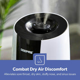 Geepas Humidifier for Bedroom, 2.6L Top Fill Cool Mist Large Room, 360° Rotatable, Night Light Auto Mode, 35dB Noise Level Humidifiers for Baby, Essential Oil Diffuser, Baby, Home, Work - Al Kabayel Discount CentreGeepas Humidifier for Bedroom, 2.6L Top Fill Cool Mist Large Room, 360° Rotatable, Night Light Auto Mode, 35dB Noise Level Humidifiers for Baby, Essential Oil Diffuser, Baby, Home, WorkHome Décor AccentsGEEPASAl Kabayel Discount Centre