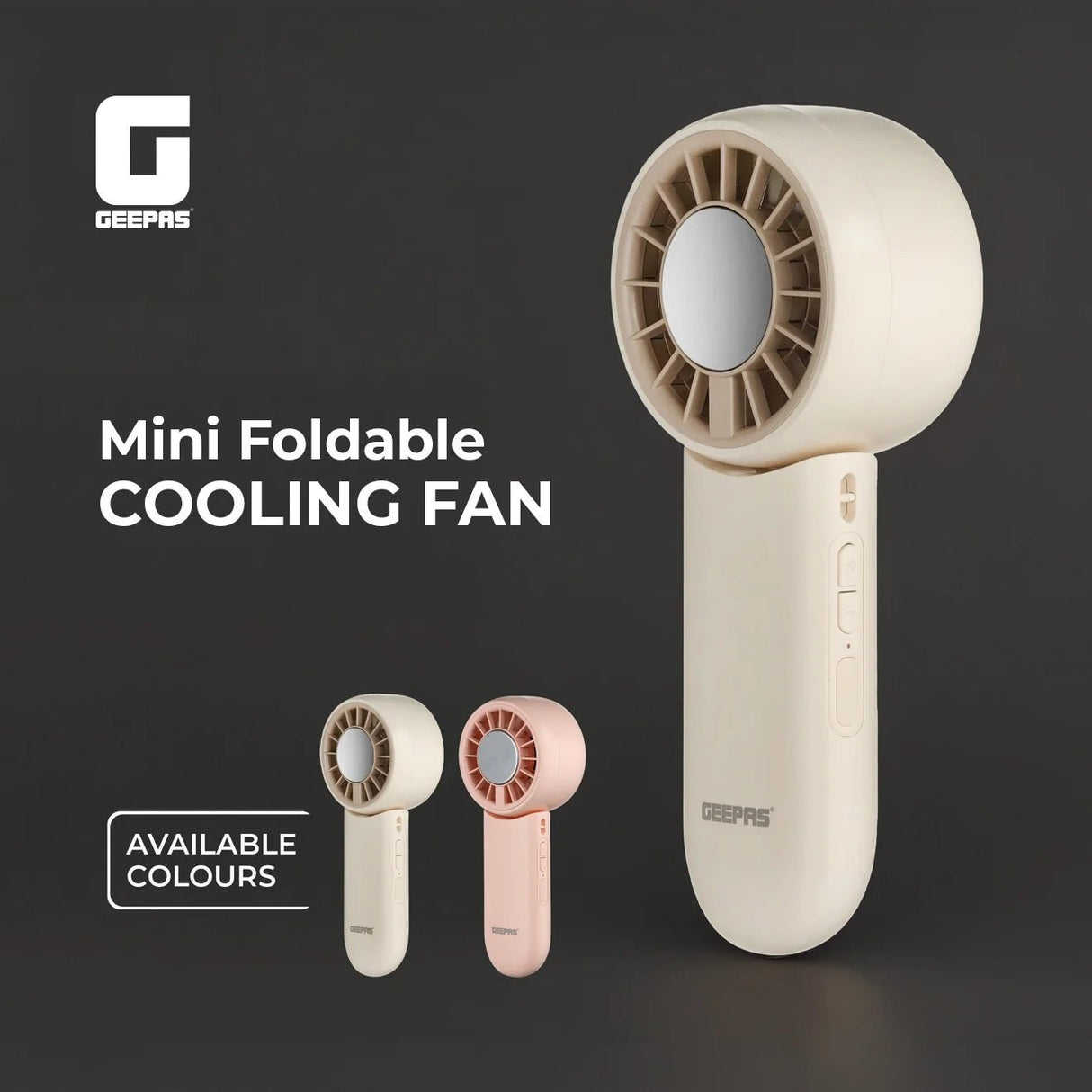 Geepas Mini Foldable Cooling Fan- GF21225 (Baige/Pink) - Al Kabayel Discount CentreGeepas Mini Foldable Cooling Fan- GF21225 (Baige/Pink)Mini FansGEEPASAl Kabayel Discount Centre