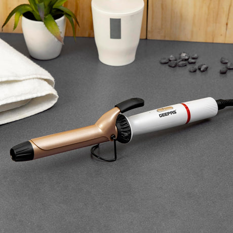 Geepas Portable Instant Pro Curling Iron with Titanium Barrel Coating, Auto - Shut Off 30 - minutes Timer & 5 - level Auto Shut Off - GHC86011 - Al Kabayel Discount CentreGeepas Portable Instant Pro Curling Iron with Titanium Barrel Coating, Auto - Shut Off 30 - minutes Timer & 5 - level Auto Shut Off - GHC86011Hair StraightenerGEEPASAl Kabayel Discount Centre