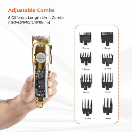 GEEPAS Professional Digital Hair Clipper 4 Adjustable Cutting Blades and 8 Different Length Limit Combs with LCD Display - GTR57504 - Al Kabayel Discount CentreGEEPAS Professional Digital Hair Clipper 4 Adjustable Cutting Blades and 8 Different Length Limit Combs with LCD Display - GTR57504Personal Care & Styling ToolsGEEPASAl Kabayel Discount Centre