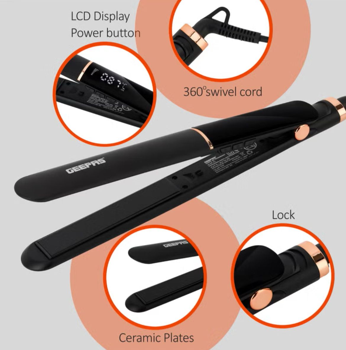 GEEPAS Professional Digital Hair Straightener - GHS86003NV - Al Kabayel Discount CentreGEEPAS Professional Digital Hair Straightener - GHS86003NVPersonal Care & Styling ToolsGEEPASAl Kabayel Discount Centre