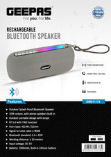 Geepas Rechargeable Bluetooth Speaker - | Bluetooth, TWS Function and FM Radio - Al Kabayel Discount CentreGeepas Rechargeable Bluetooth Speaker - | Bluetooth, TWS Function and FM RadioElectronic AppliancesGEEPASAl Kabayel Discount Centre