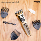 Geepas Rechargeable Hair Clipper Battery 300 Mah - Precise Beard Styler With Fine Steel Head | Indicator Lights, Cordless Trimmer, 45 Minutes Working In Single Charge - Al Kabayel Discount CentreGeepas Rechargeable Hair Clipper Battery 300 Mah - Precise Beard Styler With Fine Steel Head | Indicator Lights, Cordless Trimmer, 45 Minutes Working In Single ChargeTrimmerGEEPASAl Kabayel Discount Centre