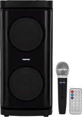 Geepas Rechargeable Portable Speaker - GMS11193/ RGB Light, USB Input, TF, TWS, FM Radio, VHF Microphone, Bluetooth/ 20000W PMPO Speakers Unit, with Remote Control - Al Kabayel Discount CentreGeepas Rechargeable Portable Speaker - GMS11193/ RGB Light, USB Input, TF, TWS, FM Radio, VHF Microphone, Bluetooth/ 20000W PMPO Speakers Unit, with Remote ControlElectronic AppliancesGEEPASAl Kabayel Discount Centre