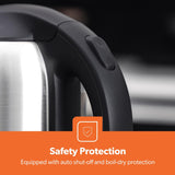Geepas Stainless Steel Electric Kettle With Auto Shutt off and Boil Dry Protection 1.8 L 1800 W GK5466 Silver/Black - Al Kabayel Discount CentreGeepas Stainless Steel Electric Kettle With Auto Shutt off and Boil Dry Protection 1.8 L 1800 W GK5466 Silver/BlackElectric KettlesGEEPASAl Kabayel Discount Centre